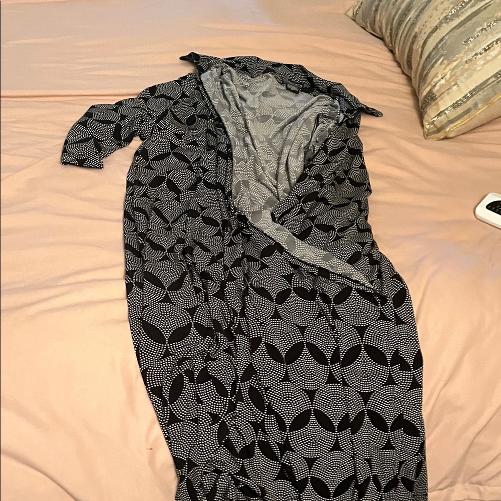 Elegant Black and Gray Women's wrap dress